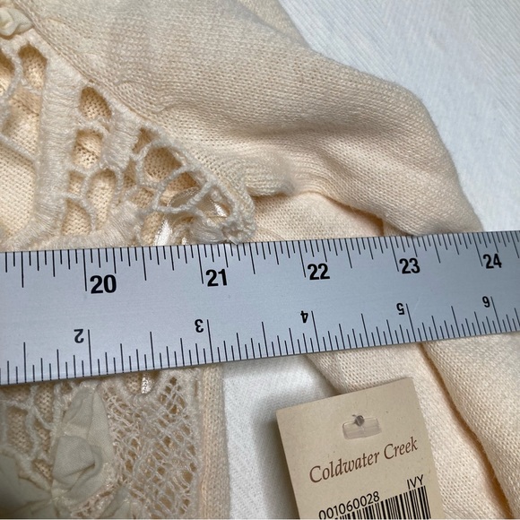 Coldwater Creek Crochet Vines Cardigan Ivy Color Size Large 14-16 NWT - Picture 6 of 11